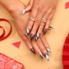 MLEN DIARY Press on Nails Coffin Medium Fake Nails Acrylic Full Cover Stick on Nails Valentines False Nails for Women and Girls (24 PCS) view 4