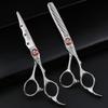 Elastic Screw Matte Hair Scissors 6 inch JP9cr18 Steel Professional Hair Cutting Scissors and thinning Scissors, Hair Modeling Tools Scissors, Suitable for Families or Barber Shops (2 pcs) view 2