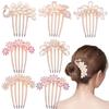 FZBNSRKO Flower Bride Wedding Hair Comb,4 Pack Rhinestone Hair Comb Bridal Flowers/Bows/Butterfly/Crowns/Leaves Hair Clips Accessories for Women and Girls(Random Color) view 1
