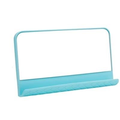 TATSEN HaveFun Tabletop Mirror Wall Mounted HD Storage Mirror Vibrating Makeup Mirror Toilet Mirror Paste Modern Simple Punch-Free Cosmetic Mirror (Color : Blue)