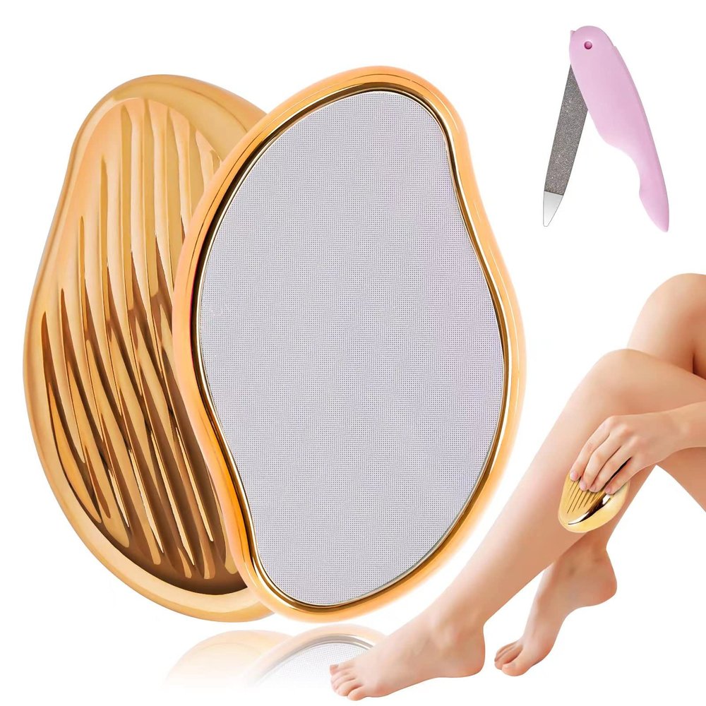 Crystal Hair Eraser,Simple and Fast Magic Hair EraserSuitable for the Painless Hair Eraser for Women and Men's Arms, Legs and Back Crystal Hair RemoverEquipped with a Folding Nail File