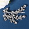 Missgrace Bride Wedding Crystal Hair Comb Clip Silver Leaf Bridal Headpieces Leaf Hair Pieces Rhinestone Bridesmaid Side Combs Hair Accessories for Women view 2