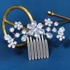 Missgrace Silver Bride Wedding Prom Sparkling Simple Zircon Side Hair Comb Crystal Rhinestones Flower Hair Comb Clips Bridal Hair Accessories Hair Piece for Women and Girls view 2