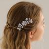 Missgrace Silver Bride Wedding Prom Sparkling Simple Zircon Side Hair Comb Crystal Rhinestones Flower Hair Comb Clips Bridal Hair Accessories Hair Piece for Women and Girls view 3
