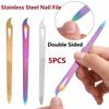 MiJunHD 5Pcs Silver Stainless Steel Double Side Nail File Buffer Manicure Files for Salon and Home view 3