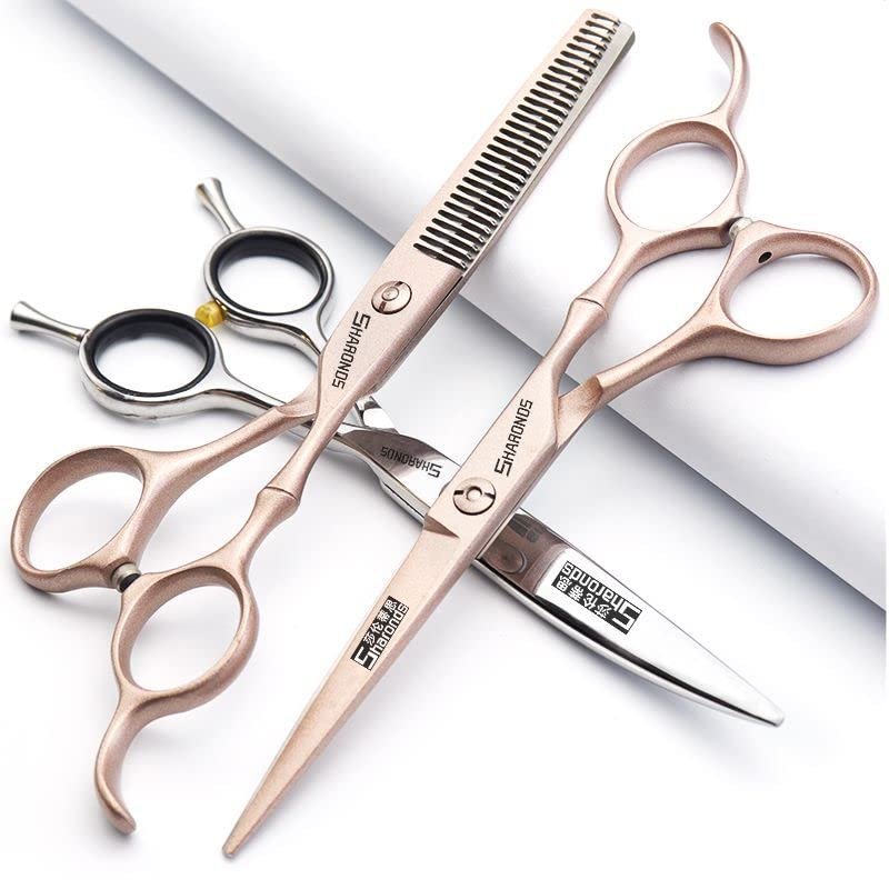6/7/8/9 inch Hair Cutting Scissors Professional Home Haircutting Barber Salon Shears Kit with Case for Men/Women(lLarge) (6 inch 3pc-A)