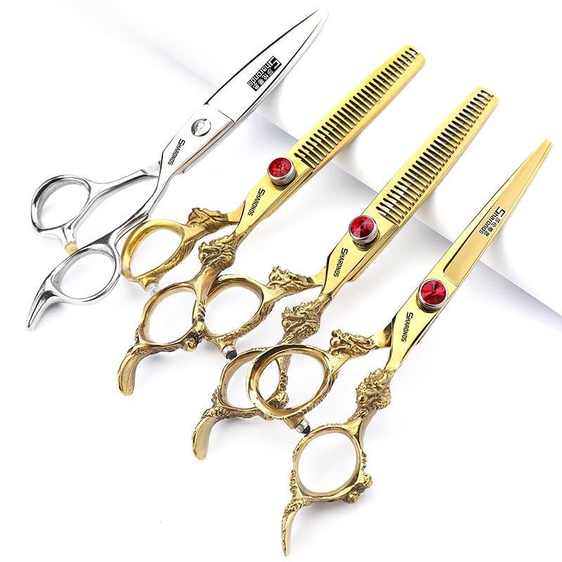 6/7/8/9 inch Hair Cutting Scissors Professional Home Haircutting Barber Salon Shears Kit with Case for Men/Women(lLarge) (6 inch 4pc)