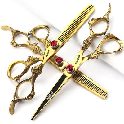 6/7/8/9 inch Hair Cutting Scissors Professional Home Haircutting Barber Salon Shears Kit with Case for Men/Women(lLarge) (6 inch 3pc-B)