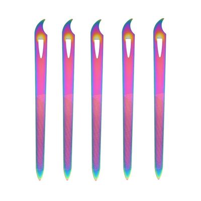 MiJunHD 5Pcs Colour Stainless Steel Double Side Nail File Buffer Manicure Files for Salon and Home