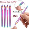 MiJunHD 5Pcs Colour Stainless Steel Double Side Nail File Buffer Manicure Files for Salon and Home view 2