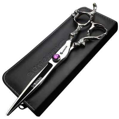 6/7/8/9 inch Hair Cutting Scissors Professional Home Haircutting Barber Salon Shears Kit with Case for Men/Women(lLarge) (8 inch flat)