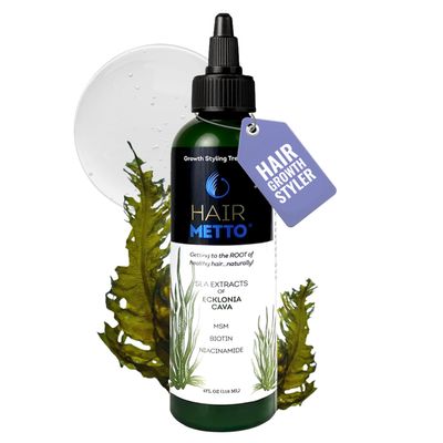 Hairmetto Ecklonia Cava Extract Hair Growth Serum Styling Gel with Vitamins MSM, Niacinamide & Biotin Hair Growth Booster for all Hair Types - 4oz (118ml)