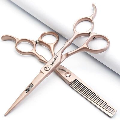 6/7/8/9 inch Hair Cutting Scissors Professional Home Haircutting Barber Salon Shears Kit with Case for Men/Women(lLarge) (6 inch 2pc-A)