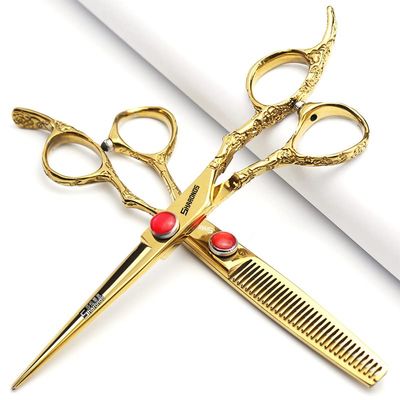 7 Hair cutting Scissors/Hair scissors - Hairdresser Scissors Barber Scissors Razor Sharp Stainless Steel Shear (7-inch 2pc-A)