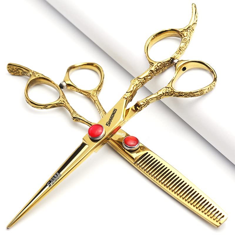 7 Hair cutting Scissors/Hair scissors - Hairdresser Scissors Barber Scissors Razor Sharp Stainless Steel Shear (7-inch 2pc-A)