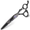 XUANFENG Black 6" 440C Steel Skeleton Handle Hair Scissors Haircutting Scissors for Home or Barber Store Cutting Scissors and thinning Scissors (Cutting Scissors) view 2