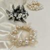 3 Pack Pearl Hair Tie Set Fashion Elastic Hair Accessories for Women Girls Clear Hair Band for Wedding Bridesmaid view 2