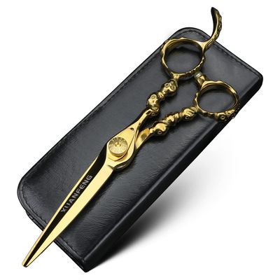 XUANFENG 6" 440C Skull Handle Hair Scissors Haircutting Scissors for Home or Barber Store Cutting Scissors and thinning Scissors (Cutting Scissors)