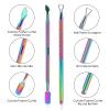 Cuticle Trimmer with Cuticle Pusher and Cutter,YINYIN Cuticle Remover Cutter Nipper Clippers Durable Pedicure Manicure Tools for Fingernails and Toenails(Rainbow) view 3