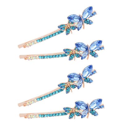 OSALADI 2pairs Rhinestone Butterfly Hair Clips for Women Barrettes Charming Accessories for Girls Styling for Parties and Everyday Wear