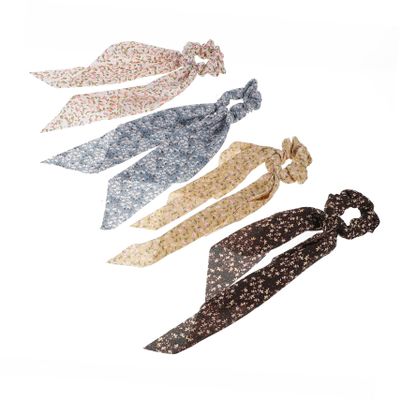 Beaupretty 4pcs Elastic Hair Ribbons Floral Design Versatile Hair Ties for Women for Daily Wear and Special Occasions Lightweight and Breathable Material Random Colors