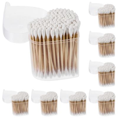 GLEAVI Disposable Cotton Swabs for Makeup and Cleaning Dual-ended Swabs for Home Use Soft Versatile Ear and Face Cleaning Tool