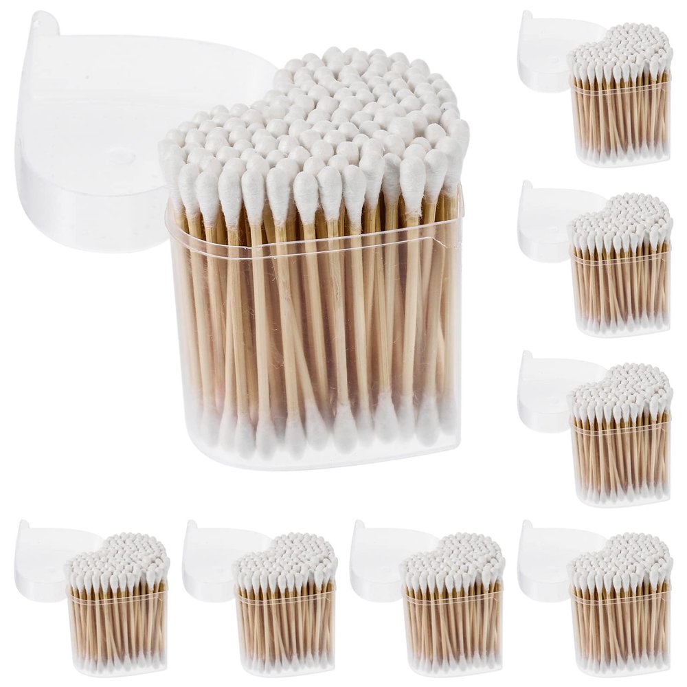GLEAVI Disposable Cotton Swabs for Makeup and Cleaning Dual-ended Swabs for Home Use Soft Versatile Ear and Face Cleaning Tool