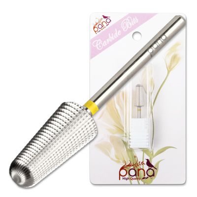 PANA 1-Way Volcano Carbide Bit 3/32" Shank Size - (Silver, Extra Fine Grit) - Fast remove Acrylic or Hard Gel Nail Drill Bit for Manicure Pedicure Salon Professional or Beginner