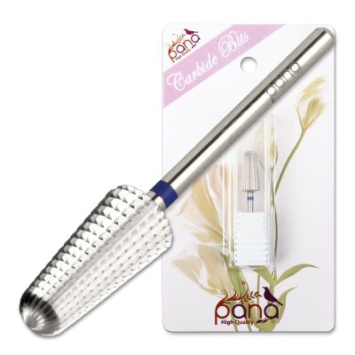 PANA 1-Way Volcano Carbide Bit 3/32" Shank Size - (Silver, Medium Grit) - Fast remove Acrylic or Hard Gel Nail Drill Bit for Manicure Pedicure Salon Professional or Beginner