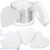 Nuenen 60 Pieces Facial Sponges with Container, Heart Shape Compressed Face Sponges Natural Cleaning Pads for Washing Face Cleaning Exfoliating Esthetician Makeup Removal(White) view 1