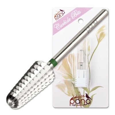 PANA 1-Way Volcano Carbide Bit 3/32" Shank Size - (Silver, Coarse Grit) - Fast Remove Acrylic or Hard Gel Nail Drill Bit for Manicure Pedicure Salon Professional or Beginner