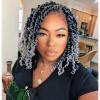 Pre-twisted Passion Twist Hair 10 Inch 8 packs Short Passion Twist Crochet Hair Pre-looped Crochet Braids for Women Gray Passion Twists Synthetic Curly Crochet Hair Extensions 1B/Gray view 1