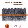 Pre-twisted Passion Twist Hair 10 Inch 8 packs Short Passion Twist Crochet Hair Pre-looped Crochet Braids for Women Gray Passion Twists Synthetic Curly Crochet Hair Extensions 1B/Gray view 2