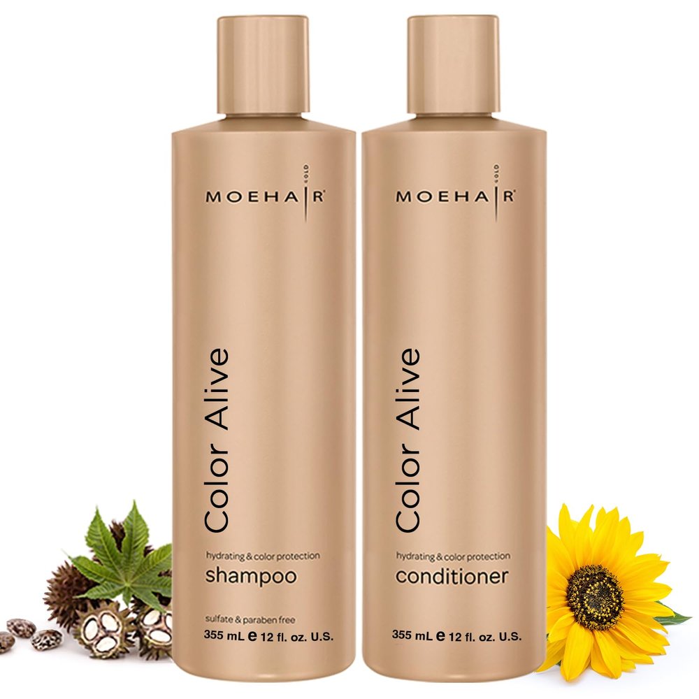 MOEHAIR Color Alive Shampoo and Conditioner Set 12 Fl. Oz | Boost Vibrancy, Shine & Texture | Fade-Proof Hair Color | Salon-Grade Color Protecting Shampoo and Conditioner | Sulfate and Paraben-Free