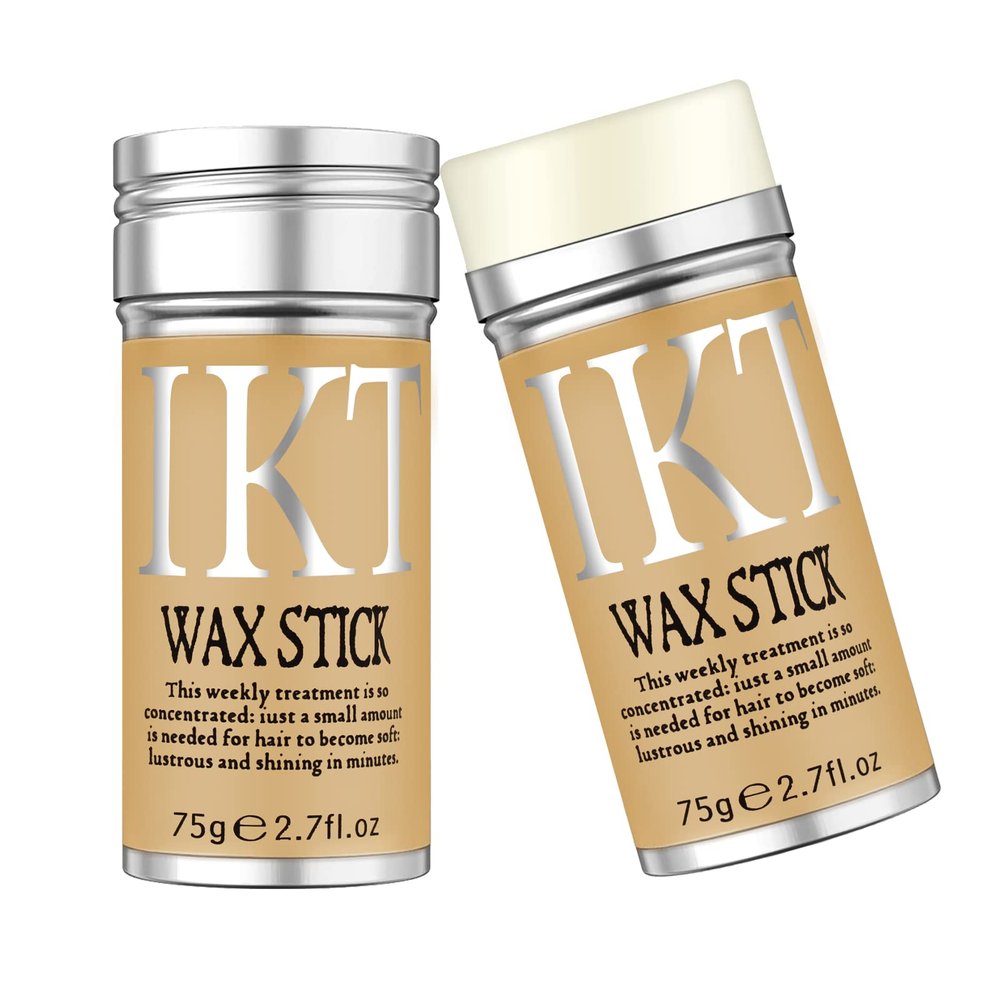 VOLLUCK Hair Wax Stick for Wigs, 2 PCS Edge Control Slick Stick Hair Pomade 2.7Oz Stick Non-greasy Styling Wax, Long Lasting, Strong Hold Temporary Hair Styling Product for Edge Frizz