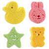 FOMIYES 4pcs Bath Sponge Soft Cartoon Bath Scrubbers for Toddlers Includes Duck and Bunny Designs view 1