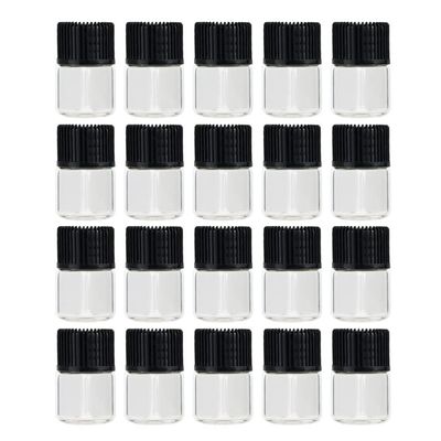 OSALADI 50pcs Reusable Glass Sub Bottles for Travel Dispenser Leak Design Transparent Sample Containers for Cosmetics Liquids