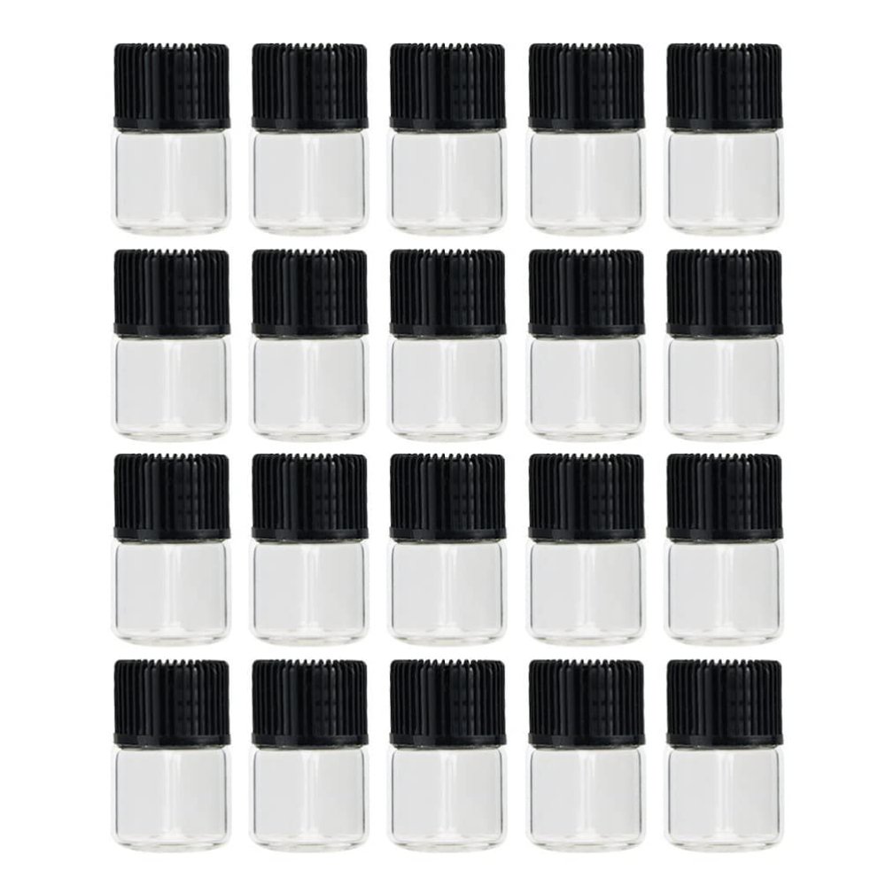 OSALADI 50pcs Reusable Glass Sub Bottles for Travel Dispenser Leak Design Transparent Sample Containers for Cosmetics Liquids