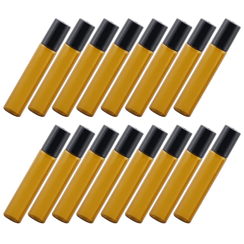 OSALADI 20pcs Essential Oil Bottle Roller for Essential Oils Oil Roller Bottles Glass Perfume Essential Oils Roller Lip Gloss Roller Holder Roller Sub Bottles Hole Travel Abs Massage