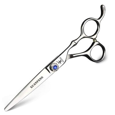 XUANFENG Bamboo Handle 6 inch for Home or Barber Store Cutting Scissors and thinning Scissors 440C Steel Hair Scissors haircutting Scissors (Silver Cutting Scissors)