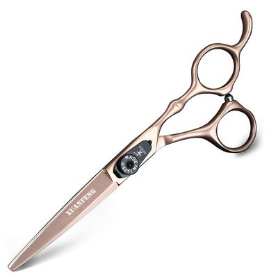 XUANFENG Bamboo Handle 6 inch for Home or Barber Store Cutting Scissors and thinning Scissors 440C Steel Hair Scissors haircutting Scissors (Pink Cutting Scissors)
