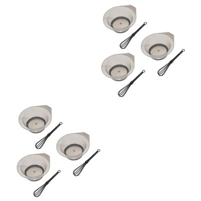Mikinona 6sets Hair Coloring Stirring Stick Bowl Kit Professional Hair Dye Tools for Salon and Home Use Comfortable Grip Accurate Application Mixing Bowls and Brushes