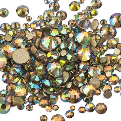Rhinestones flat back gems round DIY decorative Nail Face and apparel accessories ss3-20 mix size(4320pcs ghost light)