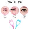 3PCS Blue Plastic 3 in 1 Eyelash Tool Makeup Upper Lower Eye Lash Mascara Shield Guard Applicator with Comb Eyelashes Curlers Shields Applicators view 3