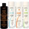 GOLD LABEL Brazilian Keratin Blowout Hair Treatment Straightening Any & All Hair Types Long Lasting Organic Natural Results with Argan Oil Keratina Brasilera (Storngest Formula LG-SET) view 1