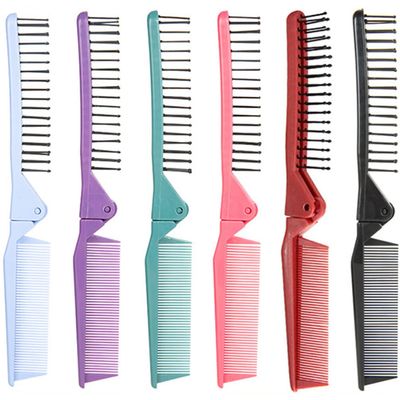 Beaupretty 6pcs Folding Base Fine Wide Daily Tools Assorted Double Foldable Travel for Office Compact Headed Portable Color Gym Men Hair Hairdressing Camping Tooth Pocket Women Combs Outdoor