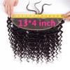 13x4 Lace Frontal Closure Deep Wave Human Hair Ear To Ear Free Part Swiss Lace 100% Unprocessed Brazilian Virgin Hair Natural Black 10 Inch Glisdia Hair view 4