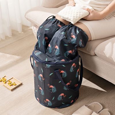 3 In 1 Foot Bath Tub Foot Bucket For Soaking Feet Multifunctional Laundry Bucket Storage Bags Beam Design Portable Travel Collapsible Foot Basin With Handheld On Both Sides Removable Insulation Cover
