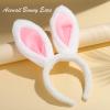 Acenail Bunny Ears White Rabbit Ears Furry Bunny Ears Headbands Cosplay Accessories Party Costume Hair Accessories for Women(A-Classic) view 2