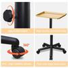 Chetunju Golden Salon Tray Premium Aluminum Rolling Tray Adjustable Height Use for The Tattoo Tray Hairstylist Tray with Wheels(Golden) view 2